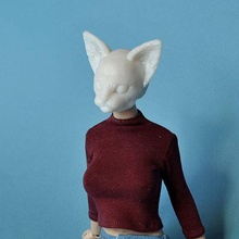 cat head action dolls phicen 3d print model - Mito3D