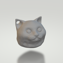 gatto testa portachiavi arte animale scolpire 3d print model - Mito3D
