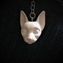 gatto testa portachiavi moda arte decorazione sphynx animale 3d print model - Mito3D