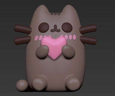 gato coração anime 3dmodel Admirador arte chibis funkos livre Goku Peppa Pig apoia flexi brinquedo manhã abejamaya formiga desenho animado 3d print model - Mito3D