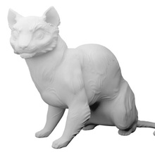 cat high detail sculpture art figure style kitten furry poly animals cute kitty 3d print model - Mito3D