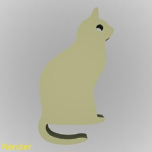 kedi siluet Anahtarlık ıı takı gadget kolay hızlı hayvan 3d print model - Mito3D
