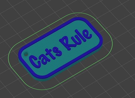 cat key fob - cats rules face funny gift love 3d print model - Mito3D