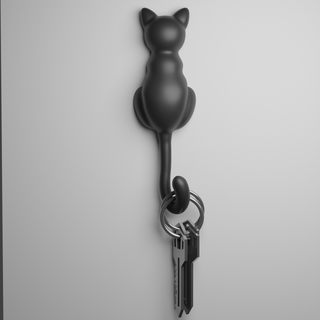 cat key hanger Home animal wall holder coffee cup hook kitty house decoration towel art decor feline gift pet toy 3d print model - Mito3D