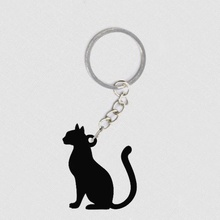 cat key ring fashion black animal animals life keychain 3d print model - Mito3D