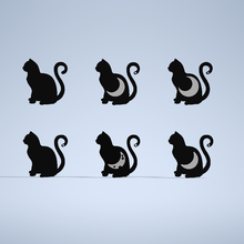 gato chave argolas anel gatos animal lua missão 3d print model - Mito3D