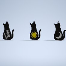 gato chave argolas anel gatos animal lua missão Sol flores 3d print model - Mito3D