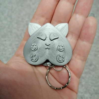 cat keychain animal cute 3d print model - Mito3D