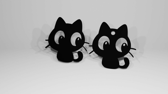kedi anahtarlık küpe anahtar yüzük geometrik şekil kediler ayı çokgen Sanayi arazi poli polis hayvan hayvanlar paketlemek kombo 3d print model - Mito3D