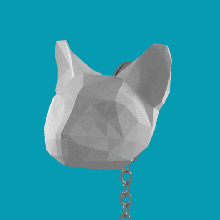cat keyring gadget low poly cate head lowpoly animal mask catlove 3d print model - Mito3D