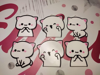 gatto gattino kawaii portachiavi arte kawai bella regalo chibi 3d print model - Mito3D