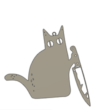 cat knife keychain tool 3d print model - Mito3D