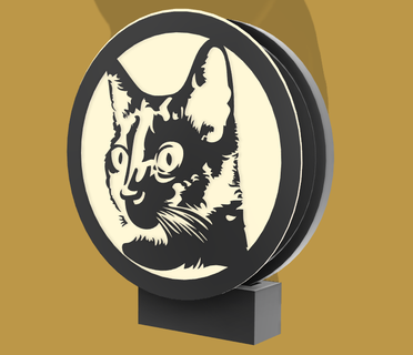 gatto lampada guidato diverso Modelli incluso gattino arte design luce 3d print model - Mito3D