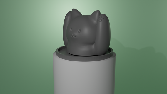 Katze Fussel Walze Tier reinigen Arbeiten 3d print model - Mito3D