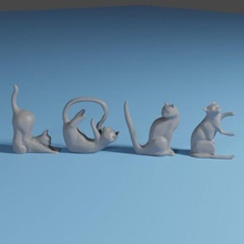gatto amore sculture ornamento scultura regalo gattino 3d print model - Mito3D