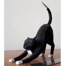 gato lowpoly art baja poli cat low poly decoración decorativos 3d print model - Mito3D