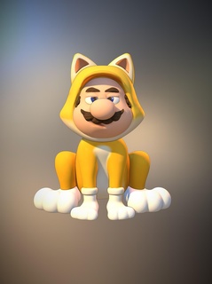 gatto Mario film bobble testa booble 3d print model - Mito3D