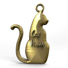 cat mom pendant jewelry jewelrym jewel 3d print model - Mito3D
