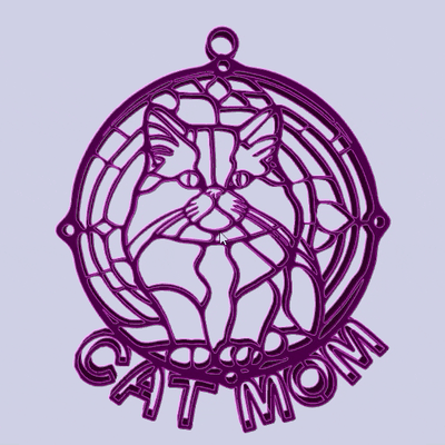 cat mom vitro ornament charm keychain wallet backpack accessory i pendant pending hoops souvenir recollection gift lovers mama laser cutting machine svg stl 3d print model - Mito3D