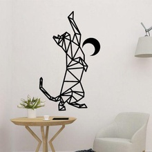 gatto Luna parete arte arredamento animale trible pannello bello 2d alfabeto 3d print model - Mito3D