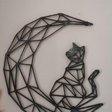 cat moon wall art 3d print model - Mito3D