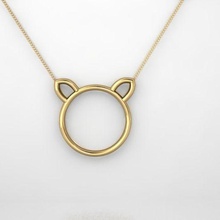 cat necklace jewelry gold golden 3d print model - Mito3D