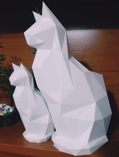 gato origami maceta plantador jardineras animales 3d print model - Mito3D