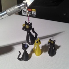 gatto soprammobile orecchini gioielli carino figurina kitty 3d print model - Mito3D