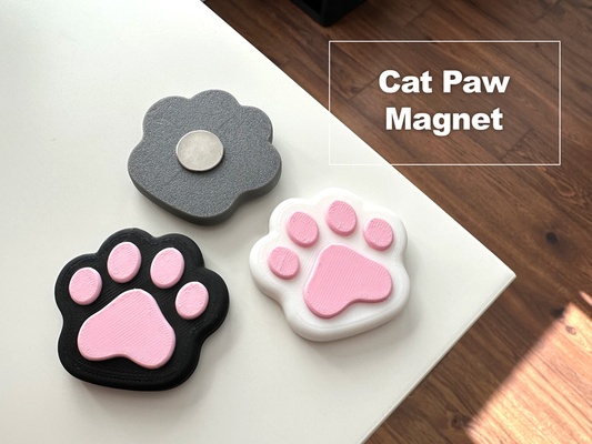 cat paw magnet home neko kitty pet cute simple accessories home lovers fridge office 3d print model - Mito3D