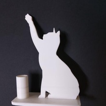 gato caneta suporte organizador 3d print model - Mito3D