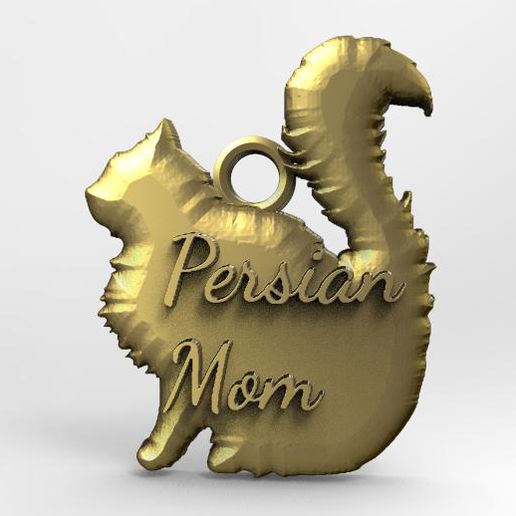 gato persa mamá colgante pendiente joyería joya 3D print model - Mito3D