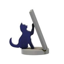 cat phone holder mobile smartphone cellulare portacellulare zoom meeting gotomeeting reading stand 3d print model - Mito3D