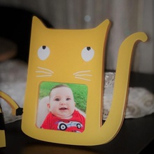 cat photo frame home gold decoration animal 3d print model - Mito3D