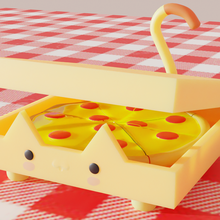 gato pizza moda caixa decoração arte brinquedo 3d print model - Mito3D