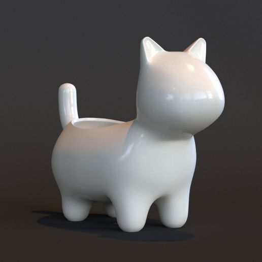 gatto pianta pentola casa arredamento vaso gatomaceta 3D print model - Mito3D