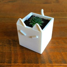 chat pot art les conteneurs plantes en la jardinière de fleur fleurs amoureux chats 3d print model - Mito3D