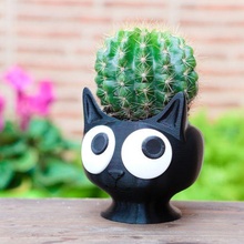 cat planter black succulent cactus animal pets cats plant flower home pot 3d print model - Mito3D