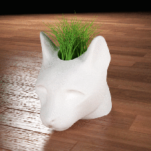 cat planter version 2 low poly vase catlove pot home cats head animal decor gayer-anderson 3d print model - Mito3D