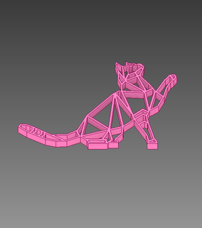 gatto giocando geometricamente geometrico Jack portachiavi animali 3d print model - Mito3D