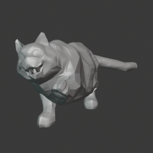 gato jugando casa la pata katze felino de jugar baja poli cat animal 3d print model - Mito3D