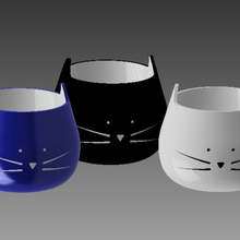 cat pot Kunst Blumentopf vase 3d print model - Mito3D