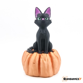 chat citrouille v2 minou chaton Halloween mignonne animal personnage créature collectionner art jouet support soutien l'automne aléatoire 3d print model - Mito3D