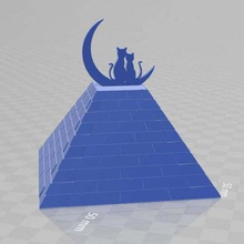 cat pyramid architecture buildings structures 3d print model - Mito3D