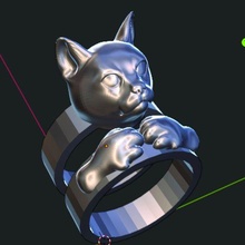 kedi yüzük hayvan mücevher kawaii 3d print model - Mito3D