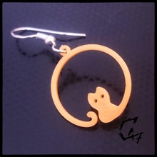 cat ring earring fashion c47 kolczyki kot jewelry earrings animal simple 3d print model - Mito3D