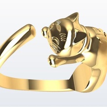 kedi ring jewelry gold silver jewellery animal sweetheart 15 quinceaera reverie spectacular design3d exclusive 3d print model - Mito3D