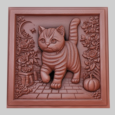 gatto vagabondaggio silenziosamente 3d stampante modello animale obj stl arte 3dmodel scultura fauna selvatica mammifero uccello rettile predatore erbivoro creatura marina natura stampabile sollievo yeggi mito3d 3d print model - Mito3D