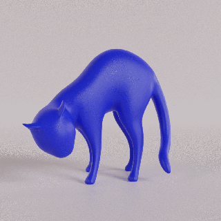 gato asustado figura animal Arte estatua 3d print model - Mito3D