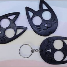 cat selft defence key ring gadget kitten self-defense 3d print model - Mito3D