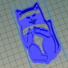 cat shows middle finger home mold cookie logo fusionmall 3d print model - Mito3D